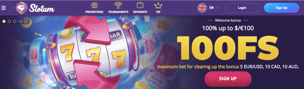 Slotum Casino Welcome Bonus Offer image