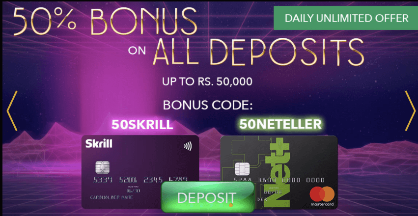 50% daily deposit bonus info