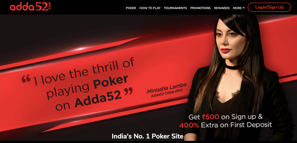 Adda52 poker site image