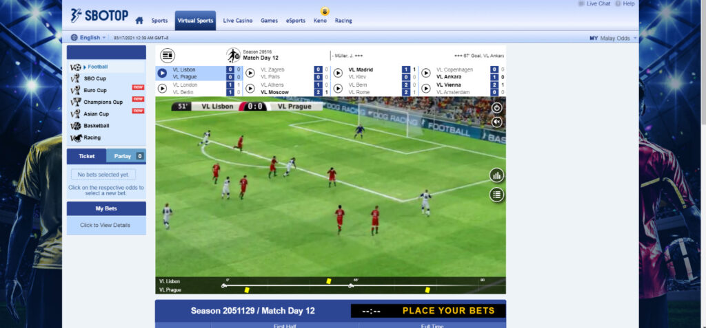 Virtual Sports betting at SBOTOP