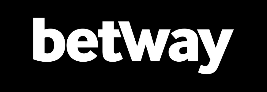 white betway logo with black background