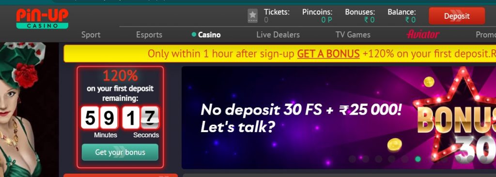Deposit on Pin-up Casino