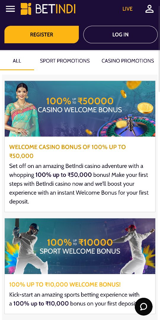 Welcome Bonus on BetIndi