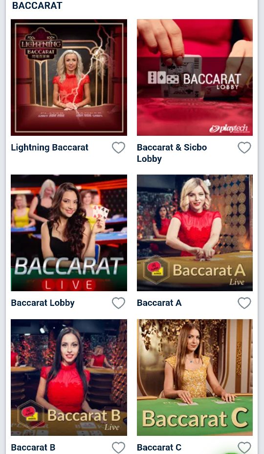 Baccarat on 20Bet