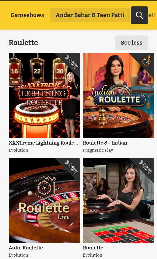 Roulette on Lucky Spins