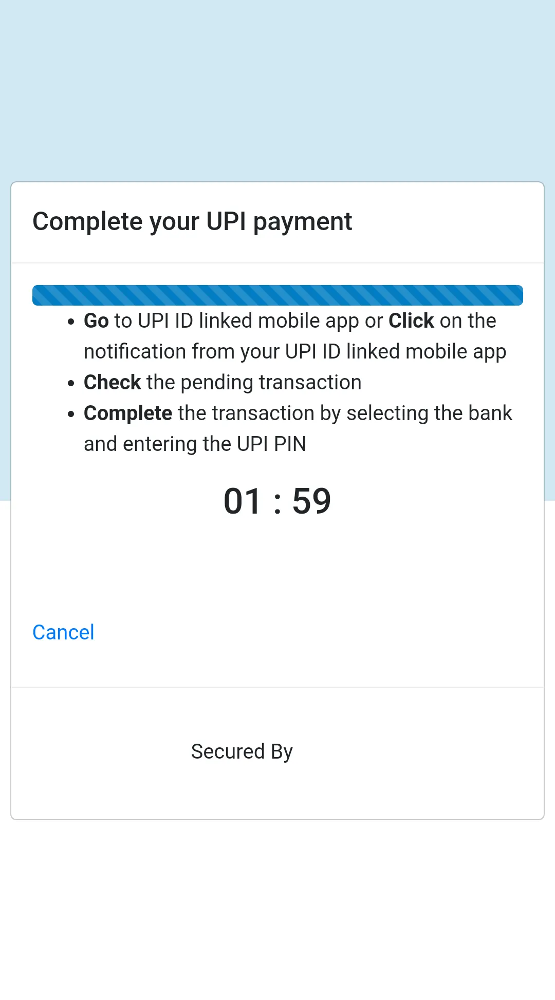 Screenshot of Payment at 24bet