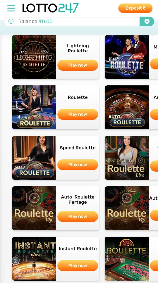 Live Roulette at Lotto247