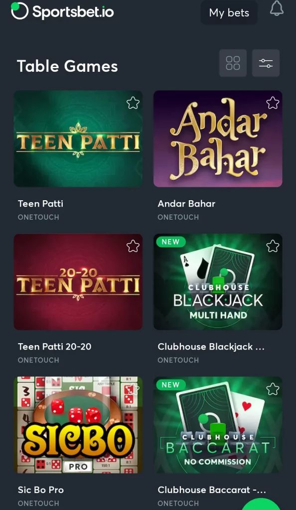 Table and Video Poker Games at Sporsbet.io