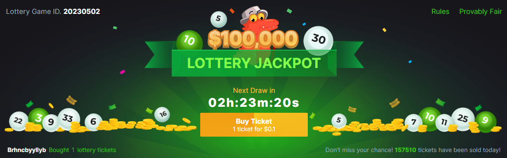 Lottery at BC.GAME