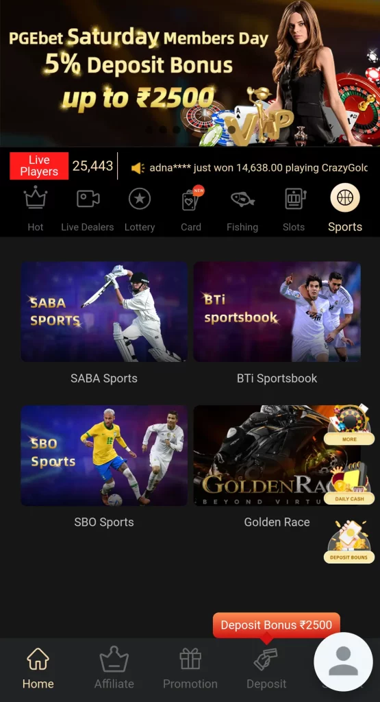 Sports Betting at PGEbet App