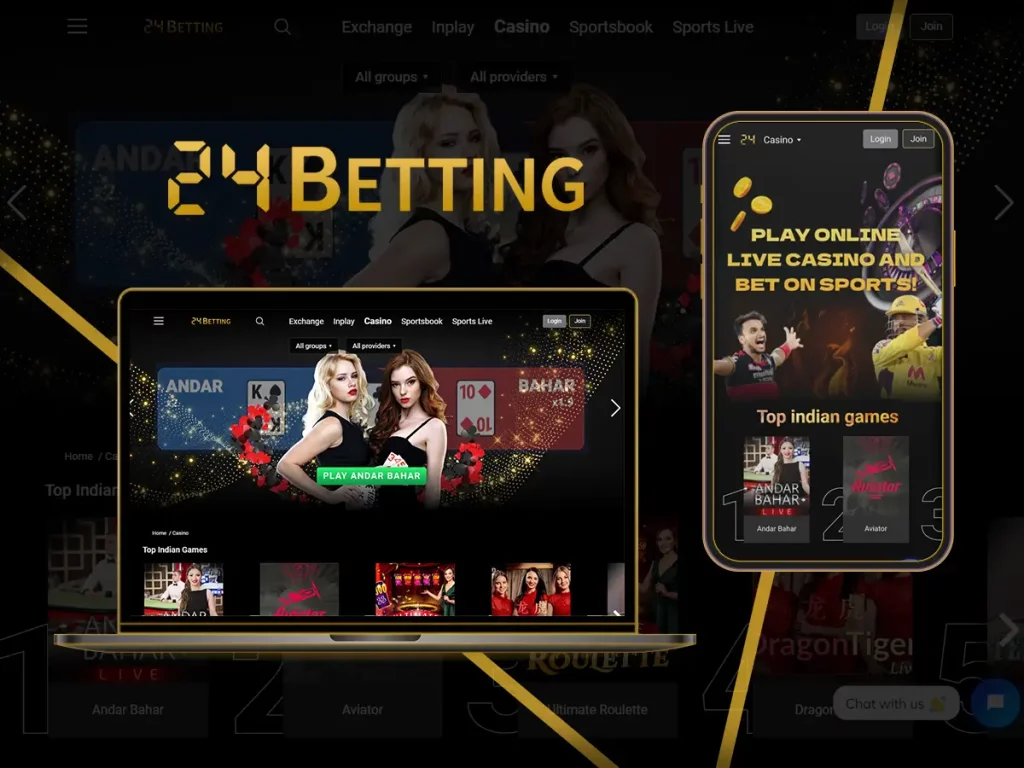 Screenshot of 24betting app and website