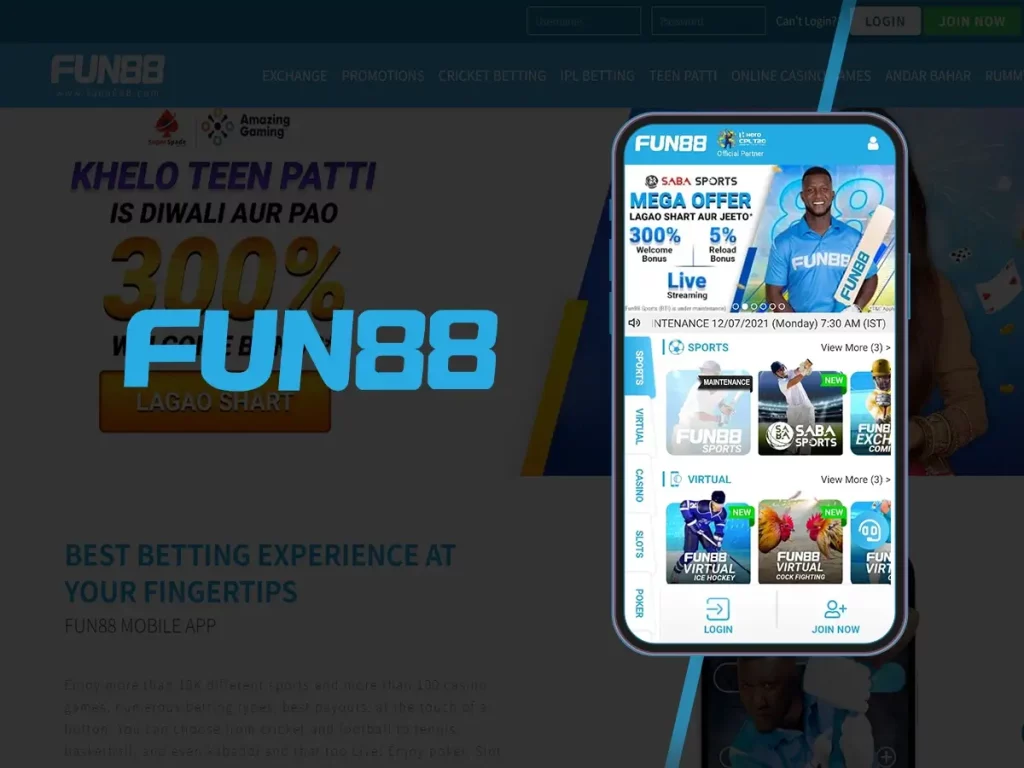 Fun88 betting App for Android and iOS