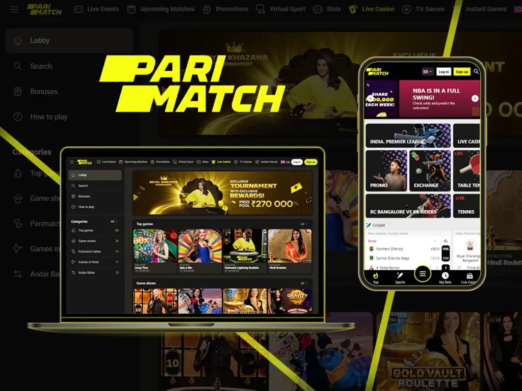Screenshot of Parimatch betting app and website