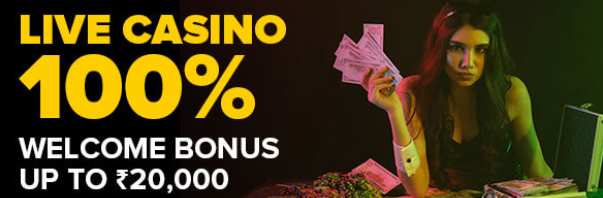 100% Live Casino Welcome Bonus upto ₹20,000