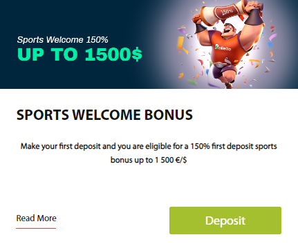 Screenshot of Sports Welcome Bonus at Rolletto
