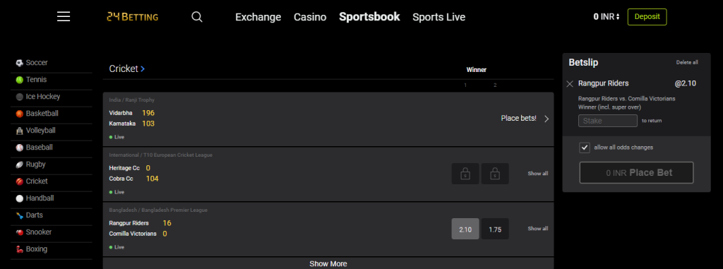 Sports Betting at 24betting